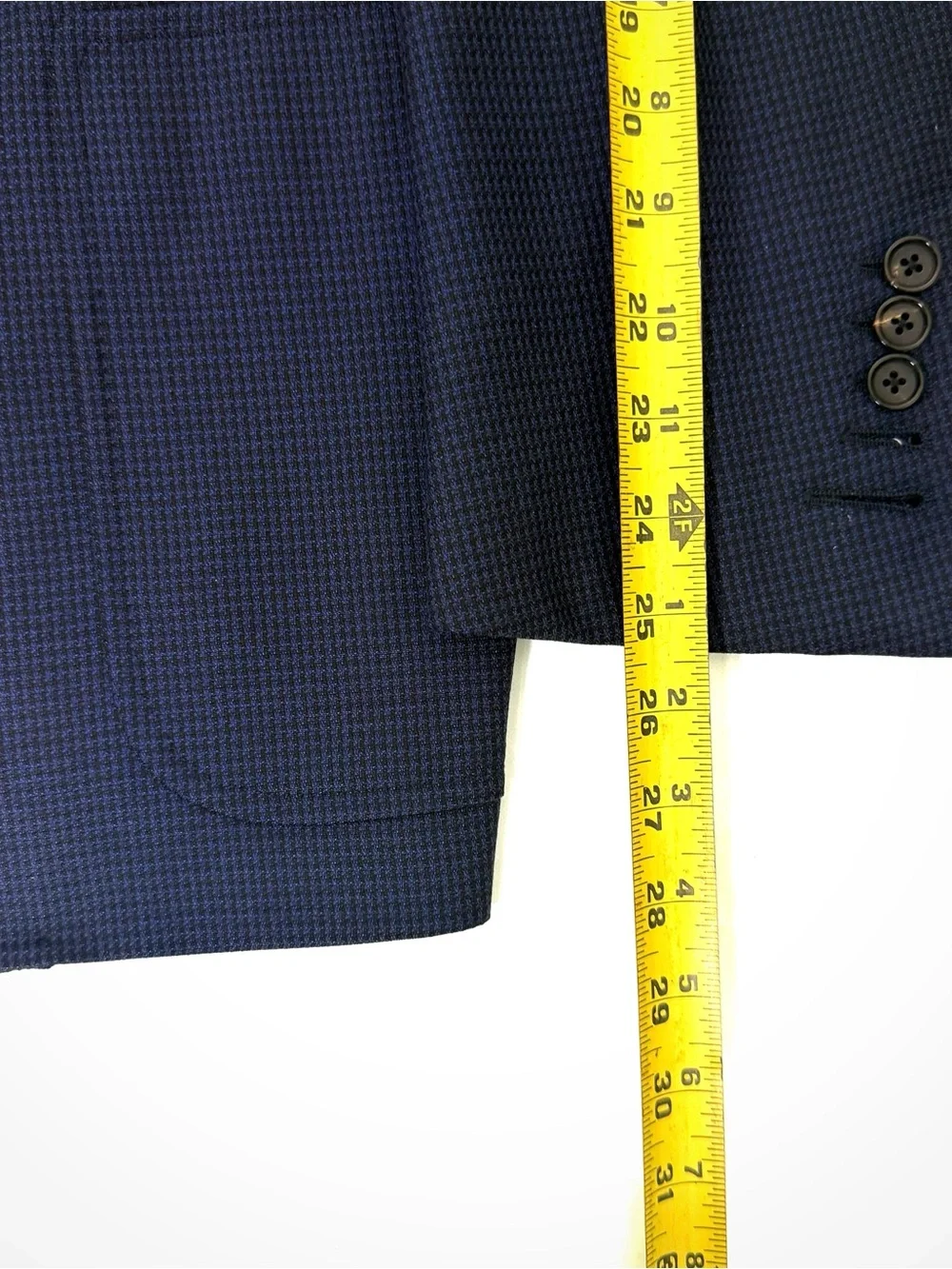Tom Ford Textured Navy Peak Lapel Blazer | 44
